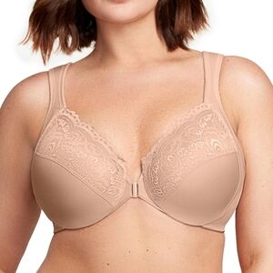 NWOT Glamorise Women's Soft Beige Lace Bra
